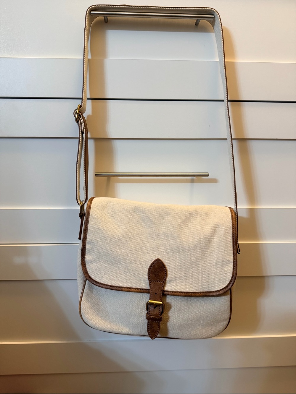 Brandy Melville leather and cotton messenger bag